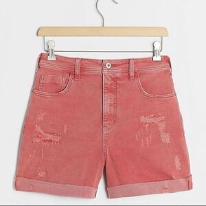 Anthro Destructed Boyfriend Bermuda Denim Shorts